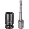 QUARKZMAN Bussola A Impatto Profonda A 6 Punti 1/2 Drive 15mm Bussola Metrica Lunghezza 1.5 Con Adattatore A Codolo Esagonale 1/4, Acciaio CR-V Set Di Per Bussola Per Dadi E Bulloni