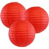 SrchJoy - Confezione da 3 lanterne di carta cinesi, paralume per lanterna di carta rotonda, luci per lanterne appese per matrimonio, compleanno, decorazioni per feste (Rosso, 3 pezzi - 30 cm (12))