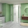 GENERIC 195 cm Box Doccia a Tre Lati Porta Battente Saloon 100 cm Doppia Parete Fissa 70 cm Vetro da 6 mm Temperato Anticalcare Barra Stabilizzatrice 45 cm Cromo Lucido