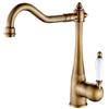 LAKKOAKOAA Rubinetto Cucina Rubinetto Lavello - Anticato Vintage Stile Girevole A 360 ° Monocomando Ottone Miscelatore Cucina Con Regolazione Caldo E Freddo, Rubinetto Lavello Cucina, Bronzo