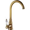 LAKKOAKOAA Rubinetto Cucina Rubinetto Lavello, Anticato Vintage Stile Girevole A 360 ° Monocomando Ottone Miscelatore Cucina Con Regolazione Caldo E Freddo, Rubinetto Lavello Cucina, Bronzo