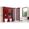 GRANISUD Box doccia in PVC 2 lati 70x70 cm, H 185 cm mod. LINA, Bianco, Cabina doccia apertura centrale angolare due ante a soffietto, riducibile (70x170 cm, H 185 cm)