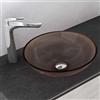 Mai & Mai Lavabo da Appoggio 40x40x12cm, Lavandino Bagno in Vetro Temperato Ovale Minerva06, Caffè