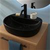 NORBE | Lavabo da appoggio in Ceramica | Lavandino in appoggio | (Marmo Nero, 50 Cm)