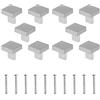 Beenle-Icey 10 Pomelli Quadrati per Cassetti 25 x 25 mm - Decorazione per Porta di Armadio - Colore: Argento