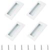 MOROBOR 4 maniglie rettangolari da incasso a scomparsa, design incorporato, maniglie per porte scorrevoli con viti, in acciaio inossidabile, per armadi e cassetti (bianco)