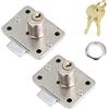 TopHomer, set di 2 serrature di sicurezza per cassetti, serrature a camma per armadietto da 48 * 36 mm con chiavi, diverse per armadio, cassetta delle lettere, ufficio, archivio, mobili per la casa