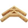DSWZLQDXB 2 pezzi Reggimensola Treppiede Montato a parete Legno,Staffa per mensola galleggiante Legno massiccio,Scaffale Flottanti per Ripiano,Libreria,Cucina,Staffa Parete Divisoria (18cm)