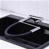 XJTNLB Rubinetto Cucina Pieghevole Sottofinestra Miscelatore Lavello Cucina Flessibile Cromato Rubinetto Abbattibile Cucina con 2 Modalità di Getto