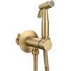 FQYEP Doccino Bidet Per Wc Con Miscelatore Acqua Calda E Fredda Ottone Spruzzatore Bidet Per Wc Maniglia Singola Per Wc Bagno Oro Spazzolato doppia Modalità
