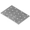 DMX - Piastra forata, raccordo angolare per legno, lamiera forata, piastra di collegamento per mobili, zincata - PP - argento, 80 x 120 x 2,0 cm (20 p.)