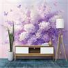 Generic Panorama Carta da Parati Murale 200 x 140 cm (WxH), Pianta Fiore Viola Lilla Carta da Parati Fotografica, Viola Carta da Parati Murale, Adesivo da Parete Poster Decorativo con Effetto 3D