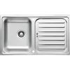 Respekta Riverside Lavello in acciaio inox/Lavello da incasso a 1 vasca da 86 x 50 cm/Lavello in acciaio inox adatto per basi da 50 cm di larghezza