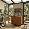 Linea Azzurra Sottolavello 80 Cucina con 1 Vasca e Miscelatore con 2 Ante in Legno Made in Italy H85xL80xP50 cm Facile da Montare (Vasca a Sinistra, Noce Antico)