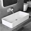 doporro Lavabo da Appoggio Rettangolare in Marmoresina Bianco Lucido 80x40x15 cm, Lavandino Bagno Moderno Colossum102