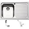 Fhuller LG791RVS ● Lavello Incasso Cucina FHULLER Mod.LAGUNA 79x50 1 Vasca Sinistra e Gocciolatoio Destra, Spessore Acciaio 7/10 con Vasche Profonde H 19,4 Realizzato in Acciaio Inox Spazzolato Made in Italy