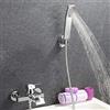 SHIOUCY Rubinetto per vasca set doccia Rubinetto Miscelatore Vasca Esterno Cascata Bagno doccia, Cromo