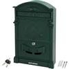 WOLFPACK LINEA PROFESIONAL Cassetta della posta da giardino in alluminio pressofuso verde palazzo 255 x 410 x 90 mm.