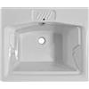 Jo-Bagno.it LAVATOIO PILOZZO CERAMICA 60 x 50 NILO TUTTA VASCA PER TOP O MOBILE DA INCASSO O INSTALLAZIONE CON STAFFE ANCHE IN ESTERNO INCLUSO DI PILETTA IN ACCIAIO E SIFONE