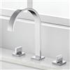 Generic Rubinetto Bagno Lavabo Moderno 3 Fori Lavabo Rubinetti Bagno Cascata Miscelatore Lavabo Doppia Leva Calda E Fredda Cromata