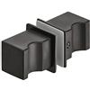 Gedotec Porta della doccia di bottone nero Vetro Maniglia Porta in acciaio inox Maniglia Bagno - Accessorio per mobili per bagno, rettangolare | Modello h3036 | Cabine doccia con pomello