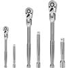 Generico Chiave a cricchetto estensibile, set di chiavi a cricchetto flessibili, Chiave a cricchetto in acciaio con regolazione a 180 gradi, Set 6 chiavi a bussola da 72 denti con barra di prolunga da 1/4, 3/8