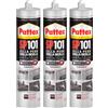 Pattex SP101 Sigillante Polimerico Elastico Trasparente Multimateriale Sigilla e Incolla Tecnologia Flextec con Applicatore - 3 Flaconi da 280ml