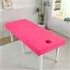 Odot Lenzuola da Lettino da Massaggio,Lenzuolo per Massaggi Colori Solidi con Foro per Il Viso da Salone Spa Copertura Protettiva Lavabile Coprilettino Estetica con Elastici (Rosso rosa,60x185cm)