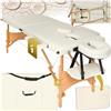 tectake® Lettino Massaggi Portatile 2 Zone, Pieghevole, Poggiatesta Rimovibile, Rivestimento Idrorepellente, Bracciolo Comodo, Pulizia Igienica Facile, Estetista, Max 210x95x84cm, Peso 14kg - Beige