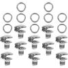 NULYLU Ganci per Lacci delle Scarpe 10 Pezzi Argento in Metallo per Stivali | Ricambio Classico, Uso Outdoor e Hiking, Accessori per Riparazione Calzature