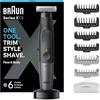 Braun Regolabarba Uomo e Rasoio Elettrico Barba e Capelli Series X, Testina Flessibile con Lama 4d a Due Direzioni e Protezione Skinshield, 45 Minuti di Utilizzo Senza Fili, Idea Regalo, Xt5300