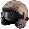 EBAYIN Casco vintage retrò Scooter Casco jet ciclomotore Casco mezzo casco in pelle 3/4 con visiera Casco aperto per uomo e donna Certificazione DOT ECE