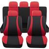 Rebeca Shop Coprisedili Auto Universali LS10 | Kit Anteriore e Posteriore confortevole traspirante | Fodere protezione per Sedili Utilitarie Medie Piccole | No Suv (Rosso)