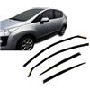 J&J AUTOMOTIVE HEKO Deflettori per Peugeot 3008 2009-2016, 4 pezzi | 4 deflettori HEKO per Peugeot 3008, PMMA 3 mm, fumé, canale del finestrino.