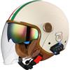 VVPEC Bluetooth Moto 3/4 Casco Auricolare E Microfono Integrati Con Doppia Visiera Certificazione ECE Casco Jet Jet Per Adulti Uomini Donne - Mezze Caschi Moto Stile Vintage(Color:15,Size:XL(61~62CM))