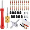 KASLCWA 37 Pezzi Set di Attrezzi per Valvole Pneumatici, Attrezzo Smonta Valvole, Riparazione Rimozione Valvola Nucleo, 4-1 Strumento di Riparazione in Acciaio, per Auto, Moto