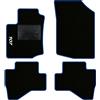 QUEMAR Tappetini Auto per Peugeot 107 2005-2014, Bordo Blu, 1 Ricamo