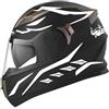 Decalart Kit 19 Adesivi Casco elmetto moto universali valigia pc - Toro corna bull strisce fasce stickers strips decalcomanie stickers casco Cod.L120 (010 Bianco)