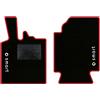 QUEMAR Tappetini Auto compatibili con Smart Fortwo W451 2007-2014 / Kit Tappeti in Moquette e Gomma su Misura (Set 2 Anteriori) / Ricami e Colori Personalizzati (2 Loghi+Ricami, Bordo Rosso)
