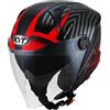 KYT D-City Lucent E06 Casco Moto (Nero/Rosso)