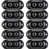 IGTOPS Luce laterale di marcatura 12/24V per rimorchi, luci laterali per camion, camper, roulotte (Giallo con lente affumicata, 2*LED, 10 pezzi)