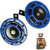 YIYIDA Clacson Elettrico per Auto, Corno Ad Aria Blu 12V, Tromba per Camion a Tono Alto e Basso 135DB, Altoparlante per Moto, Barca