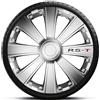 Generico Set 4 Copricerchi Auto Universali 13 14 15 16 Pollici - Design Sportivo con Fissaggio a Scatto - Compatibili con Cerchi in Acciaio o Ferro - Montaggio Facile Senza Attrezzi (RST, 15)