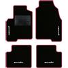 QUEMAR Tappetini Auto per Panda Pandina III, Bordo Fucsia, 4 Ricami | dal 2012 / anche Hybrid / Kit Tappeti Moquette e Gomma su Misura / Set 2 Anteriori + 2 Post. / Ricami e Colori Personalizzati