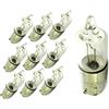CARALL 10 Pezzi Lampada Alogena 12V Per Auto (H6W BAX9s 12V 6W)