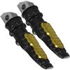 PRETYZOOM Pedane Design Elegante Alta Durezza e Resistenza alla Corrosione Poggiapiedi 2 Pezzi in Lega di Alluminio Oro per Moto per Motociclette ed Veicoli Elettrici