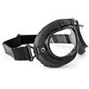 BERTONI Occhiali Moto Vintage AF195A Nero Opaco Lente Trasparente Antiappannante - Maschera Moto da Aviatore per Harley e Chopper