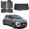 OMAC Tappetini & Vasca Baule Set compatibile con Hyundai i10 2020-2026 Gomma TPE Nero 5X