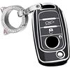 ontto Cover in TPU per Chiave Auto, Adatta per Fiat Tipo Toro Nuovo Freedom 500X Doblo Argo Grazie Custodia Pieghevole per Chiavi, 3 Tasti A Nero