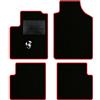 QUEMAR Tappetini Auto compatibili con 595 ABTH e 500 ABTH dal 2007/ Kit Tappeti Moquette e Gomma su Misura/Set 2 Anter.+ 2 Poster./Ricami e Colori Personalizzati (1 Logo, Bordo Rosso)